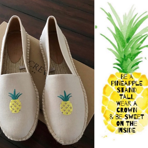 New! JCrew Pineapple Espadrille Flats. Size 8.5 - Picture 2 of 6